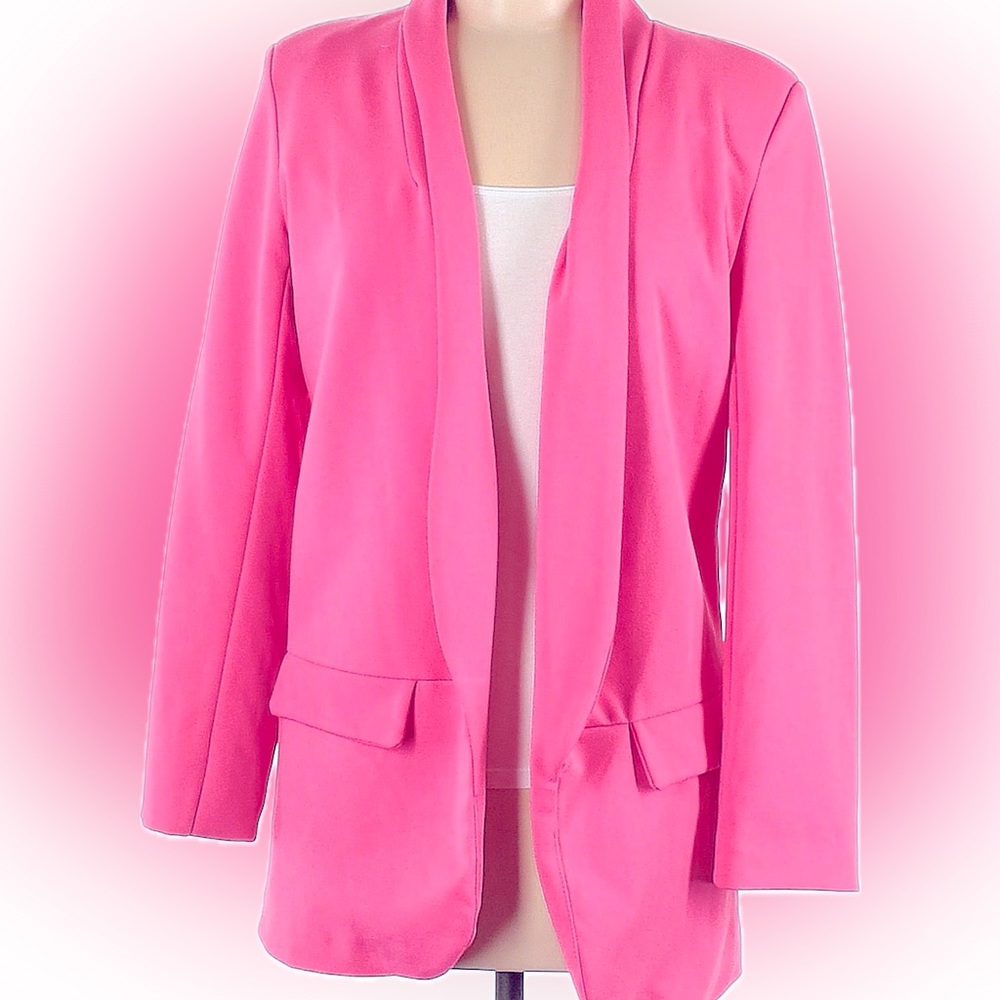 Hot Pink Open-Front Blazer